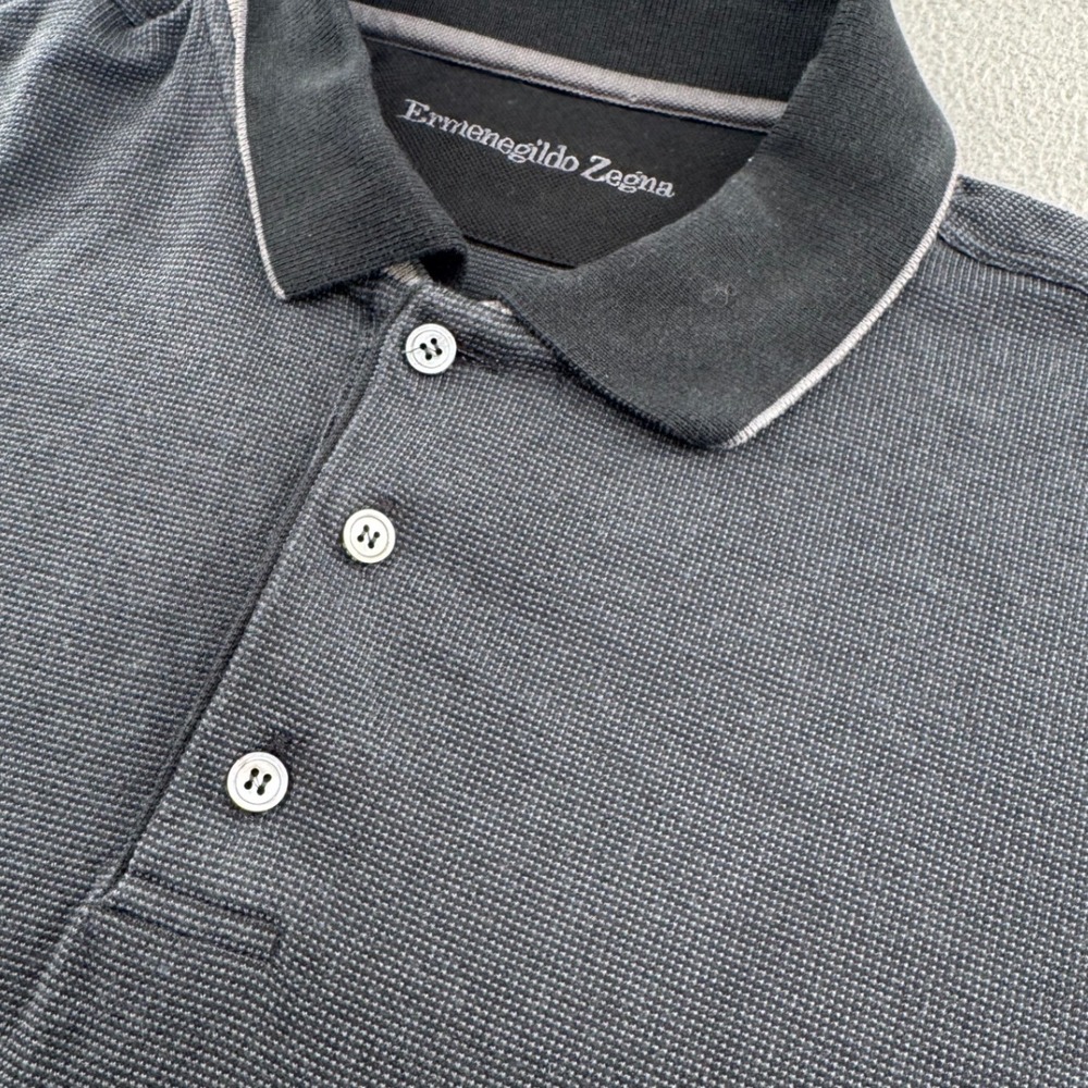 Ermenegildo Zegna Polo Shirt XL Micro Pattern Luxury Old Money Designer Preppy